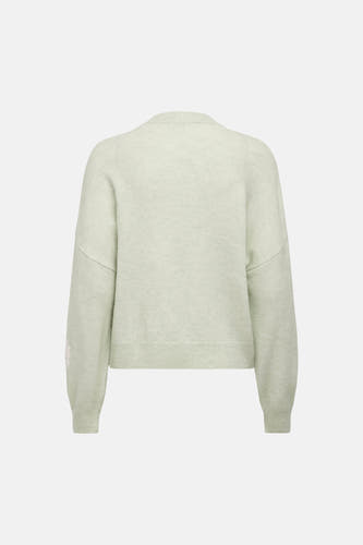 Pull vert avec col rond de JDY, à manches longues et à motif uni.