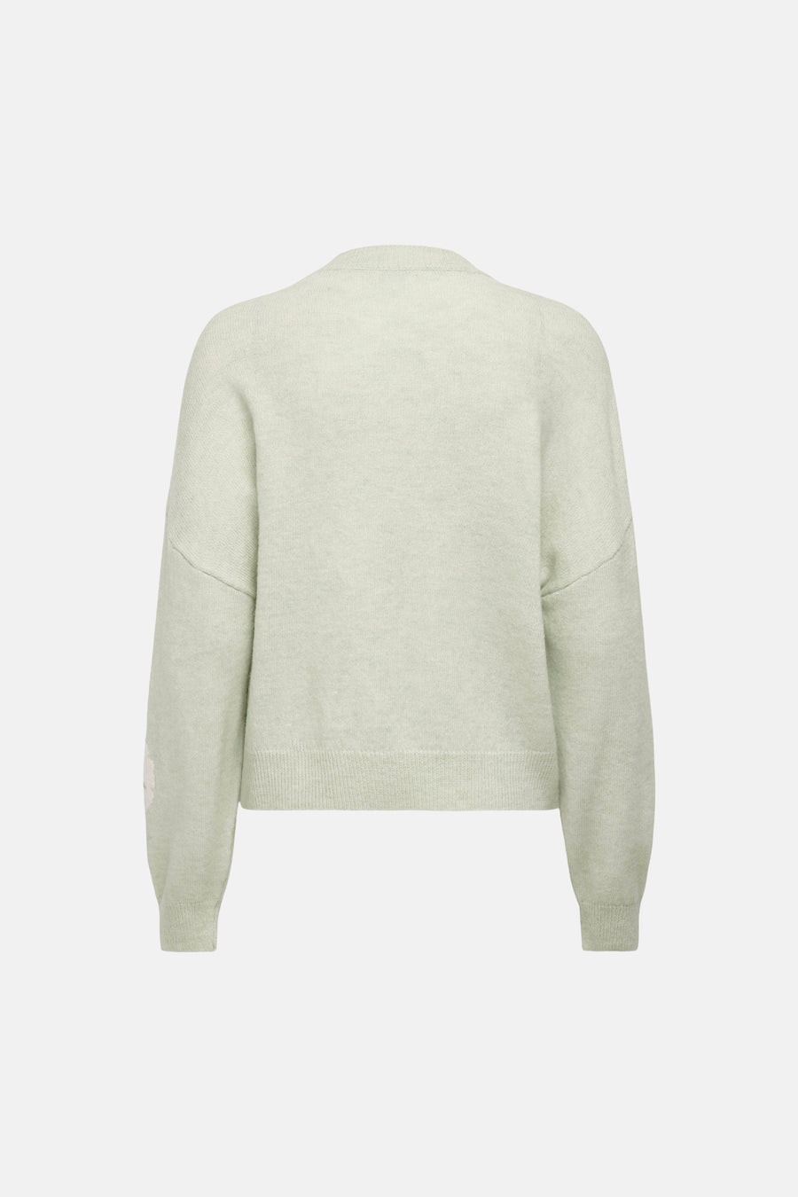 Pull vert avec col rond de JDY, à manches longues et à motif uni.