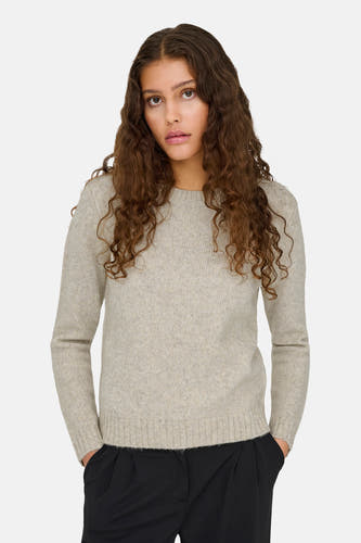 Sweat-shirt écru de JDY, avec un col rond, des manches longues et une texture lisse.