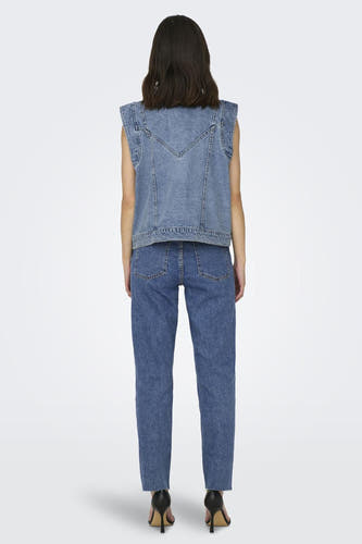 Jean en denim bleu moyen d'ONLY, vu de derrière, associé à des jeans bleus et des talons noirs.