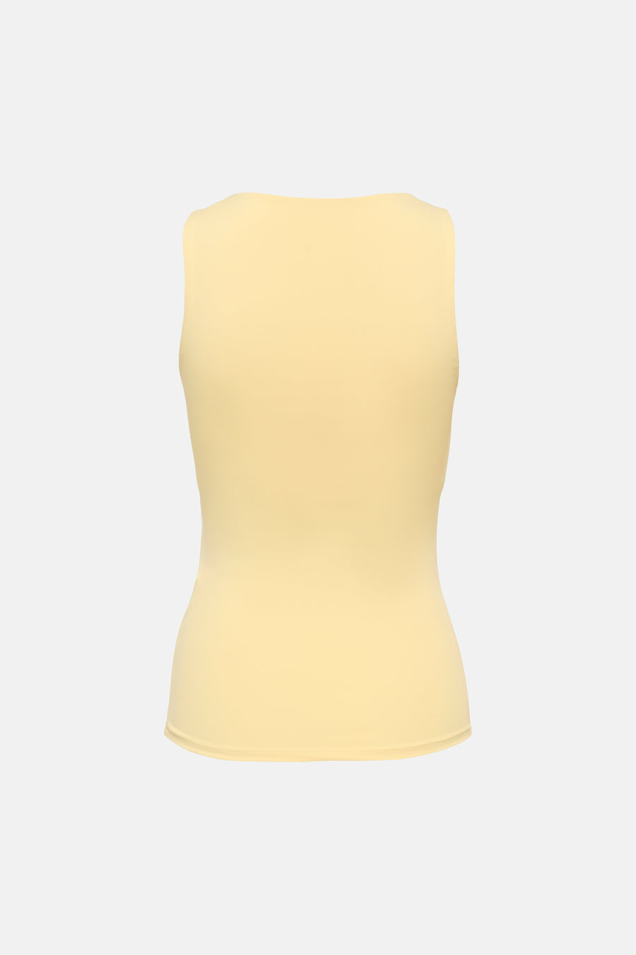 Haut de couleur jaune clair à fines bretelles spaghetti de ONLY®, dos ajusté et motif côtelé fin.