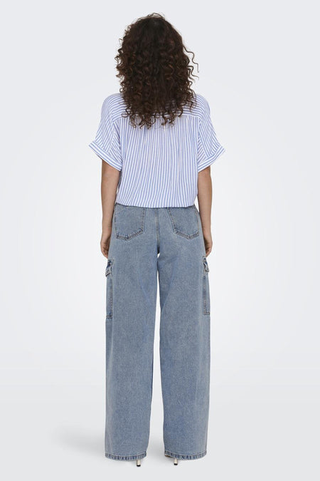 ONLPAULA LIFE S/S TIE SHIRT WVN NOOS