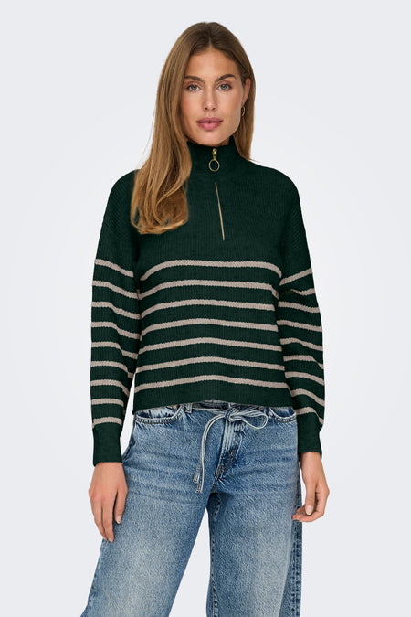 ONLTOKYO L/S ZIP PULLOVER KNT NOOS
