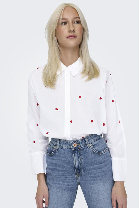 ONLNEW LINA GRACE LS EMB SHIRT NOOS WVN