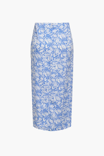 Jupe midi - bleu