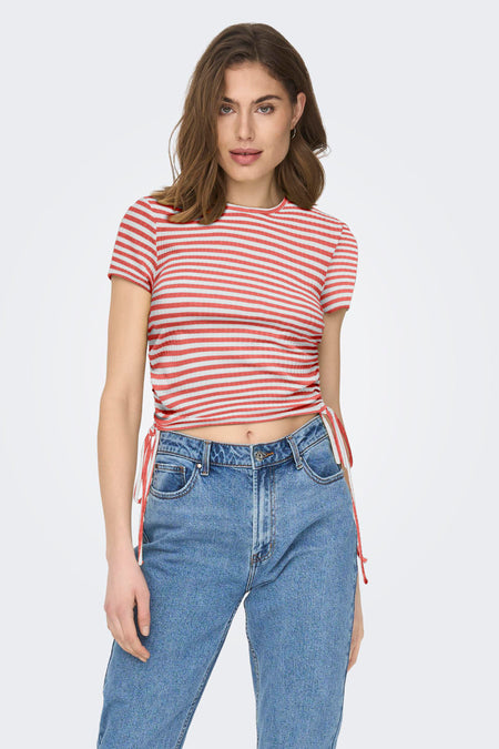 ONLWENDY S/S RUCHING TOP JRS
