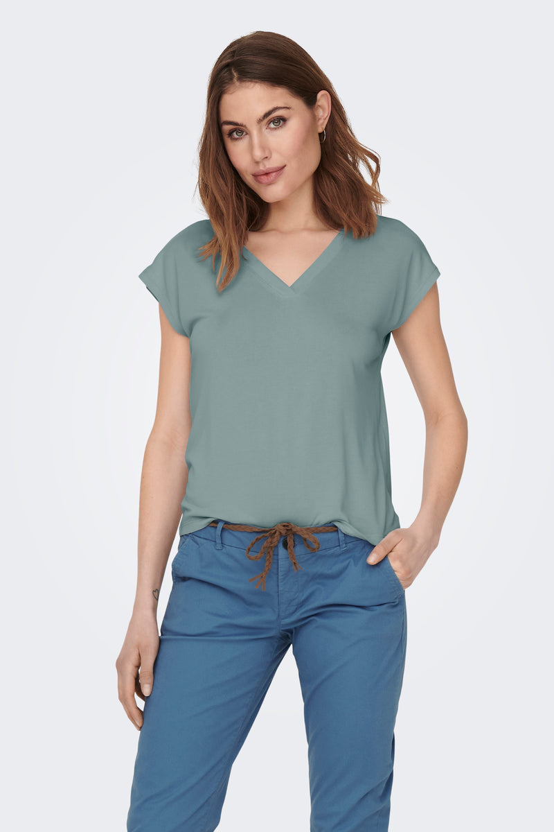 ONLFREE LIFE S/S MOD.V-NECK TOP JRS NOOS