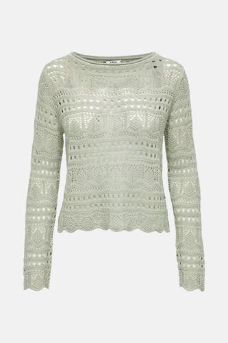 T-shirt vert de avec col rond de JDY, dégagé et à longues manches.