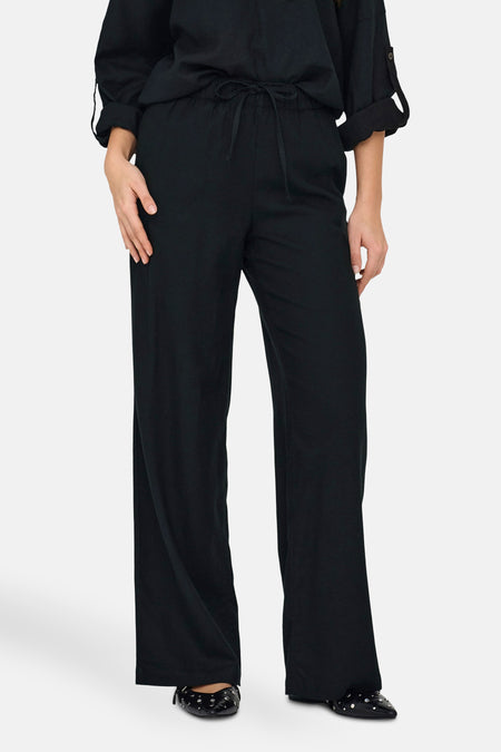 ONLCARO MW LINEN BL PULL-UP PANT CC PNT