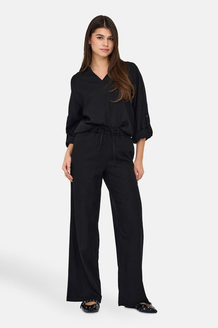 ONLCARO MW LINEN BL PULL-UP PANT CC PNT
