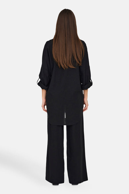 ONLCARO MW LINEN BL PULL-UP PANT CC PNT