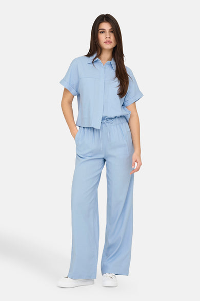 ONLCARO MW LINEN BL PULL-UP PANT CC PNT