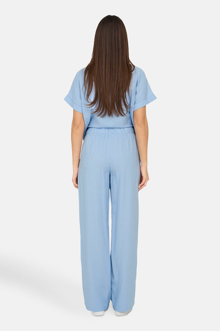 ONLCARO MW LINEN BL PULL-UP PANT CC PNT