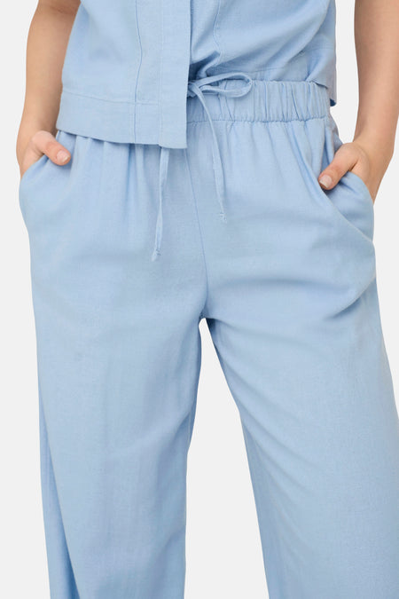 ONLCARO MW LINEN BL PULL-UP PANT CC PNT