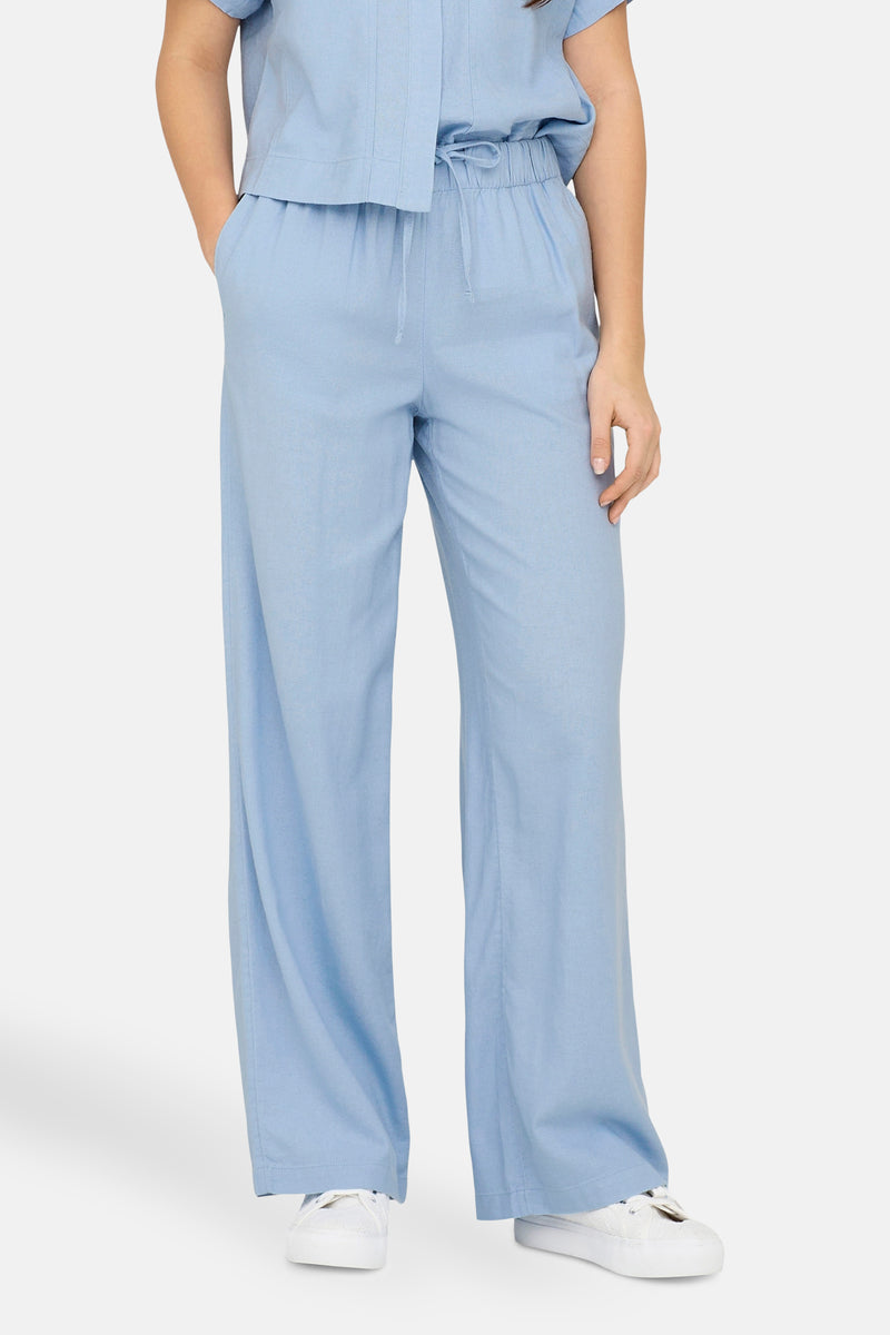 ONLCARO MW LINEN BL PULL-UP PANT CC PNT