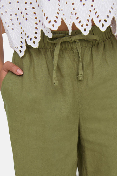 ONLCARO MW LINEN BL PULL-UP PANT CC PNT