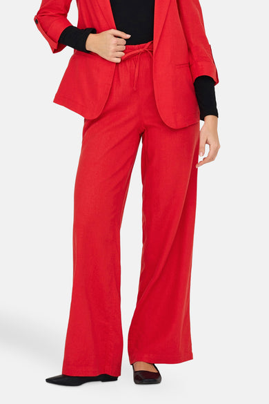 ONLCARO MW LINEN BL PULL-UP PANT CC PNT
