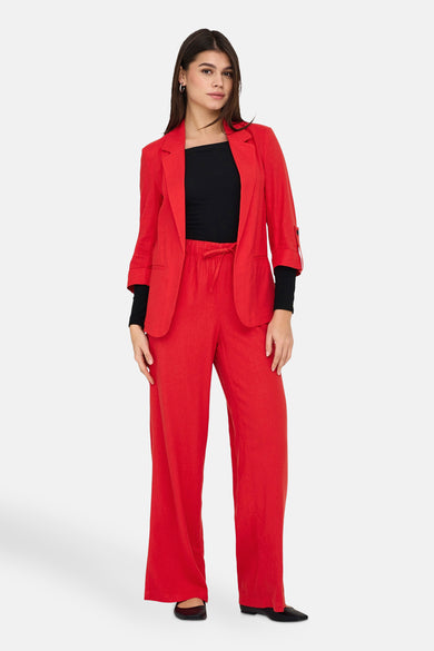 ONLCARO MW LINEN BL PULL-UP PANT CC PNT