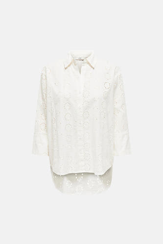 Chemise blanche à manches longues de JDY, ornée de détails ajourés.