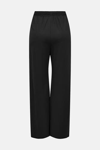 Pantalon noir de ONLY® avec des jambes larges et une ceinture élastique, vue arrière.