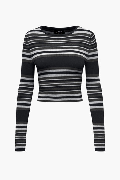 ONLMEDDI LS STR CROP O-NECK CC KNT