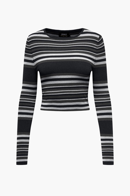 ONLMEDDI LS STR CROP O-NECK CC KNT