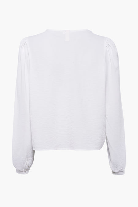 ONLSOPHIA L/S BUTTON KNOT TOP WVN