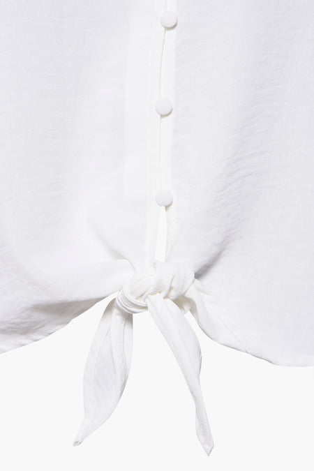 ONLSOPHIA L/S BUTTON KNOT TOP WVN