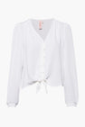 ONLSOPHIA L/S BUTTON KNOT TOP WVN