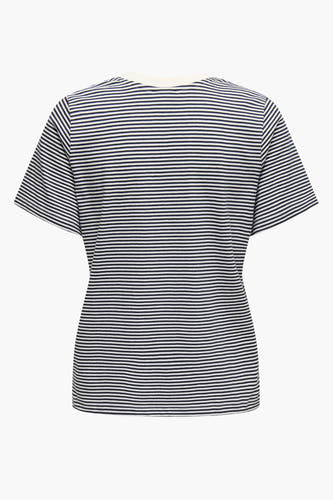 Multikleurig T-shirt met korte mouwen van JDY, met horizontaal gestreept patroon en korte mouwen.