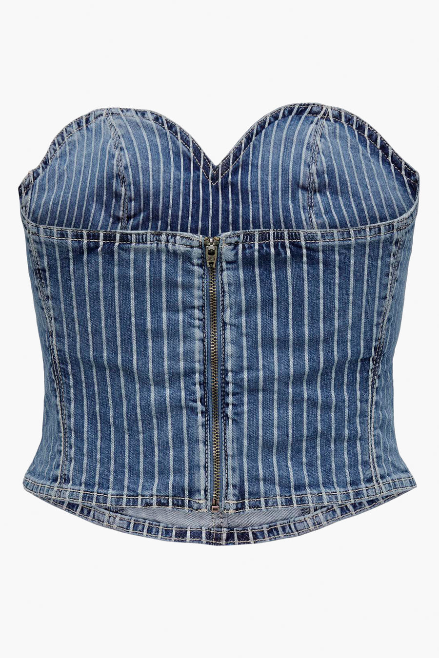 Dames tops blouse zonder mouw - light blue denim
