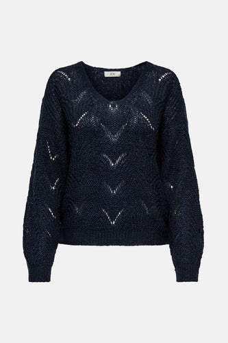 JDYBADUT L/S V-NECK STRUC GLITT PULL KNT