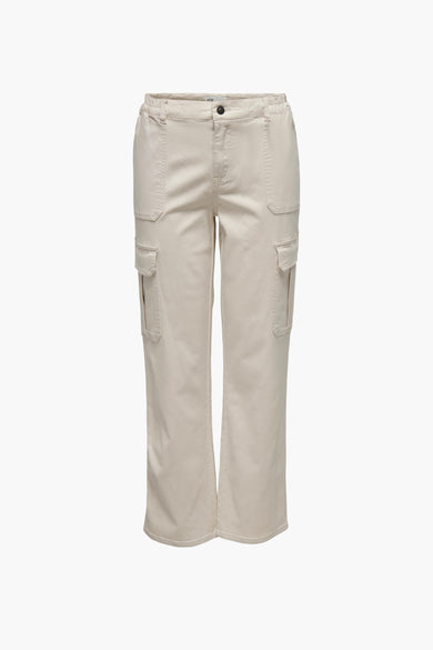 Pantalon cargo gris de JDY, vu de l'arrière avec des poches et une ceinture élastique.