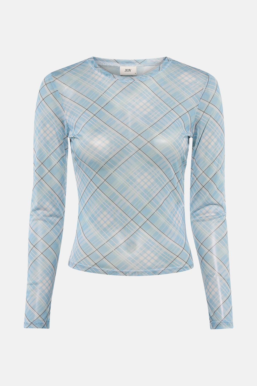 T-shirt bleu à manches longues de JDY, avec un motif rayé en bleu, blanc et noir.