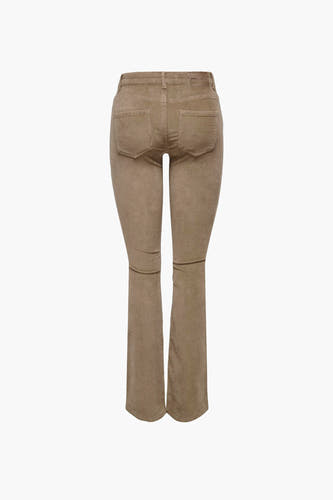 Pantalon beige de ONLY, avec une texture rayée, vue arrière.