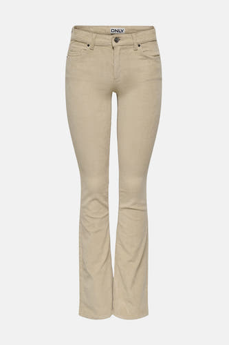 Pantalon beige ONLY avec une texture côtelée et des jambes fuselées.
