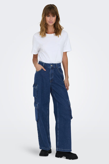ONLJASNI HW WIDE CARGO RED DNM CRO