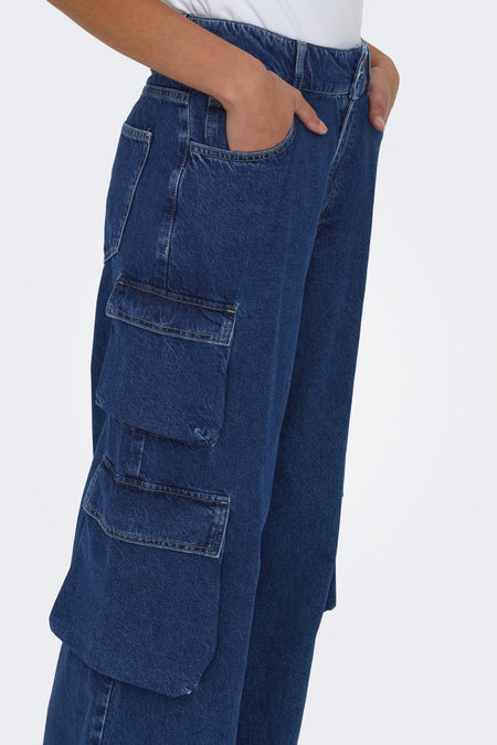 ONLJASNI HW WIDE CARGO RED DNM CRO