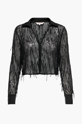 Chemise &agrave; manches longues - noir