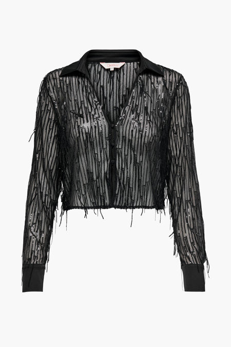 Chemise &agrave; manches longues - noir