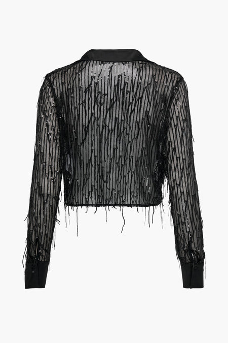 Chemise &agrave; manches longues - noir