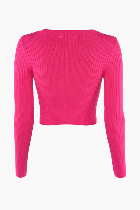 ONLKAROL LS CROP O-NECK KNT