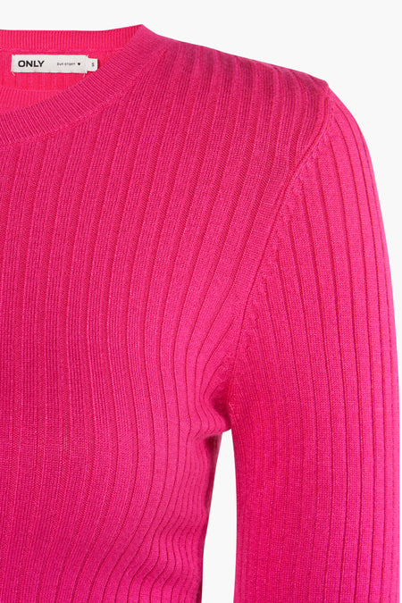 ONLKAROL LS CROP O-NECK KNT