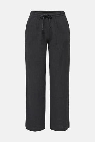 Pantalon noir de JDY, avec une coupe ample et une texture structurée.