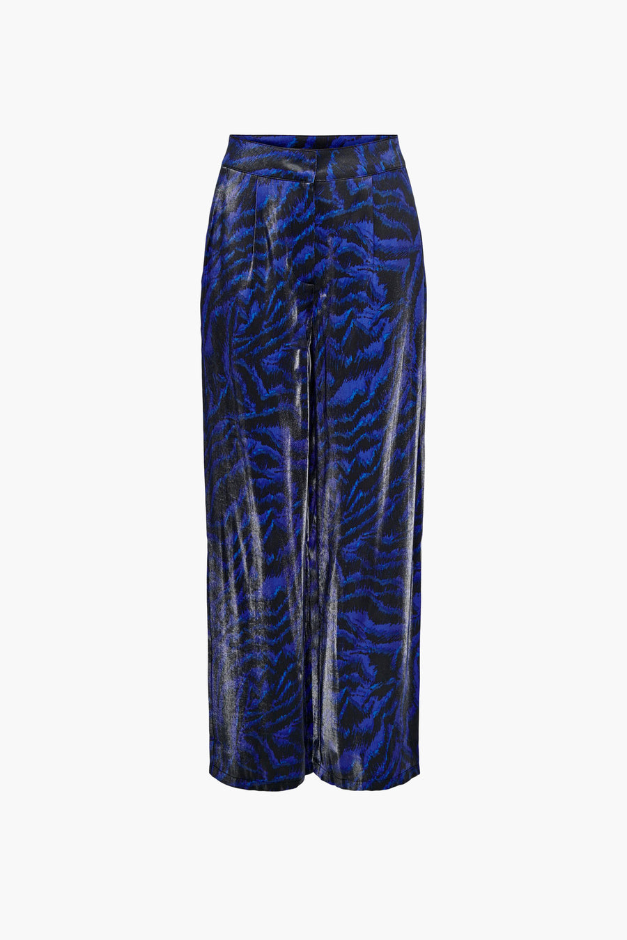 Pantalon de costume bleu d'ONLY, avec un motif tigre frappant.