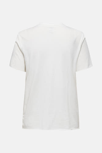 T-shirt écru à manches courtes de ONLY, couleur unie avec une texture lisse, dos visible.