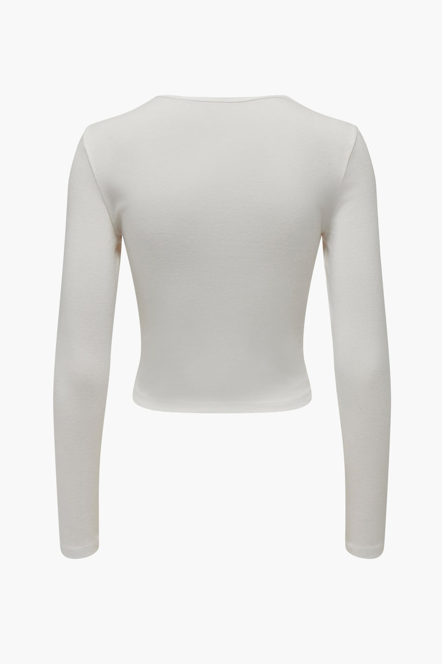 T-shirt blanc à manches longues d'ONLY, représenté sur un fond blanc.
