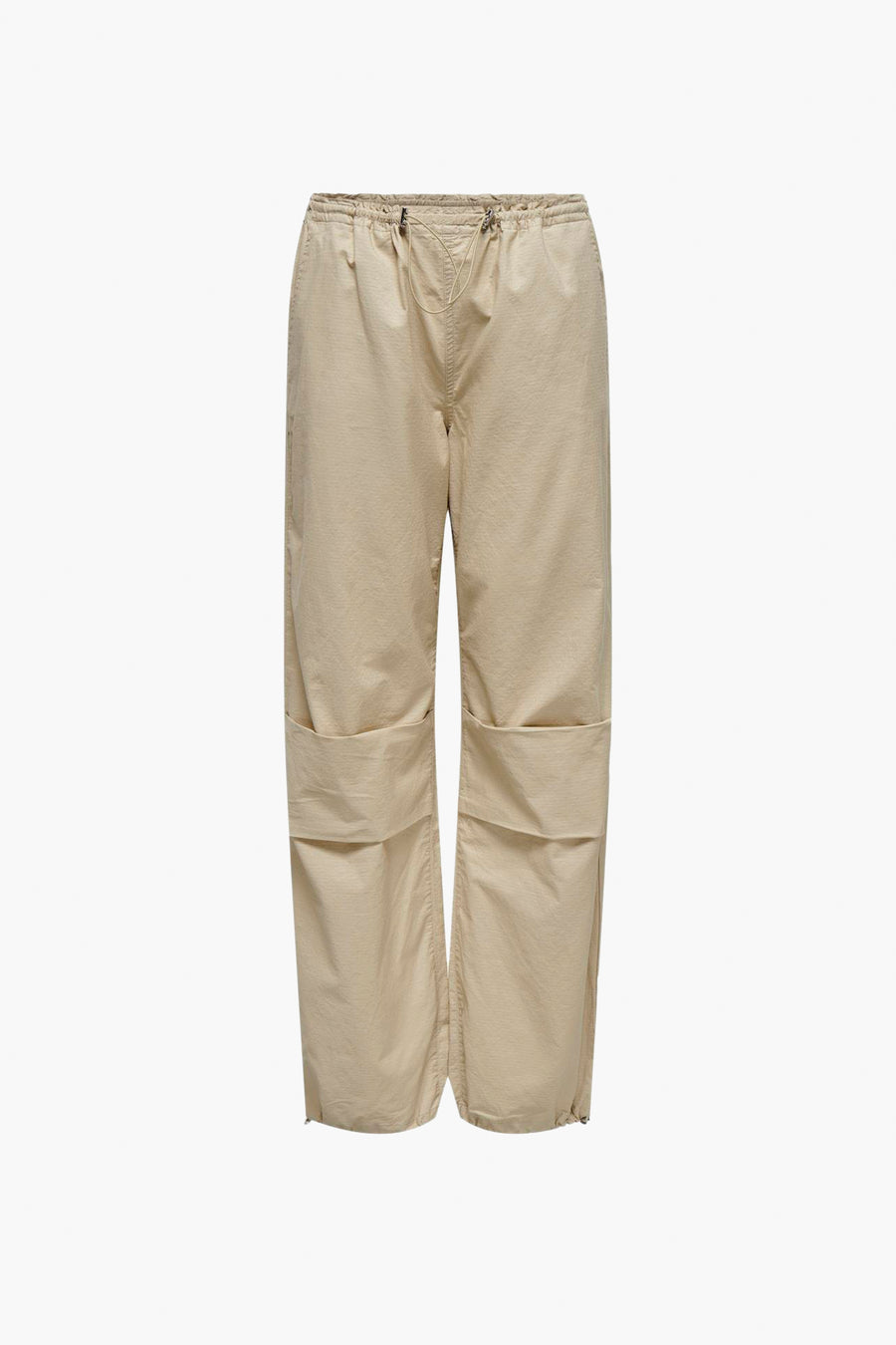Pantalon beige ONLY avec une coupe décontractée et une ceinture élastique.