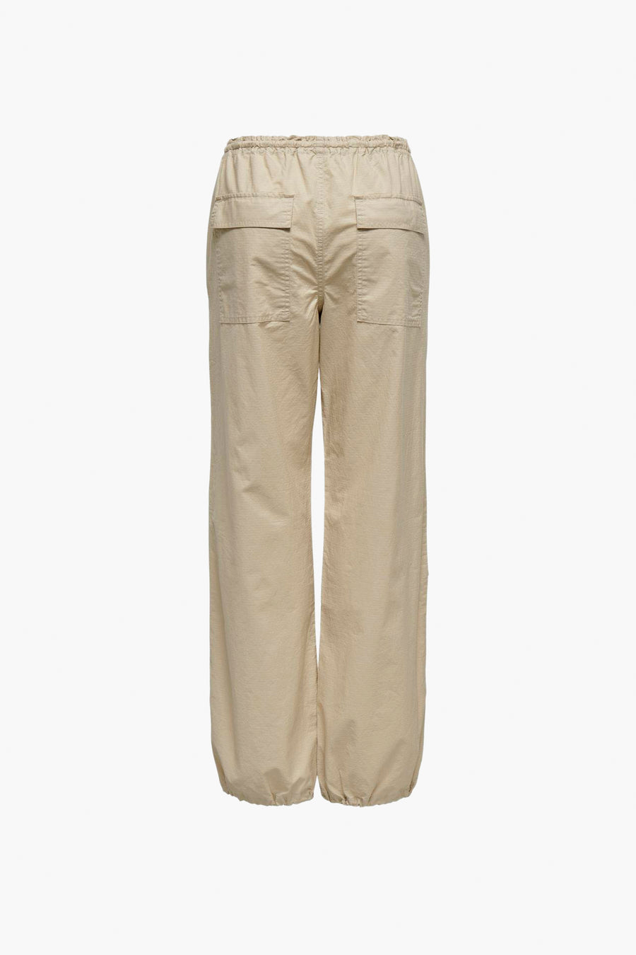 Pantalon beige de ONLY, avec ce taille élastique et des poches arrière.