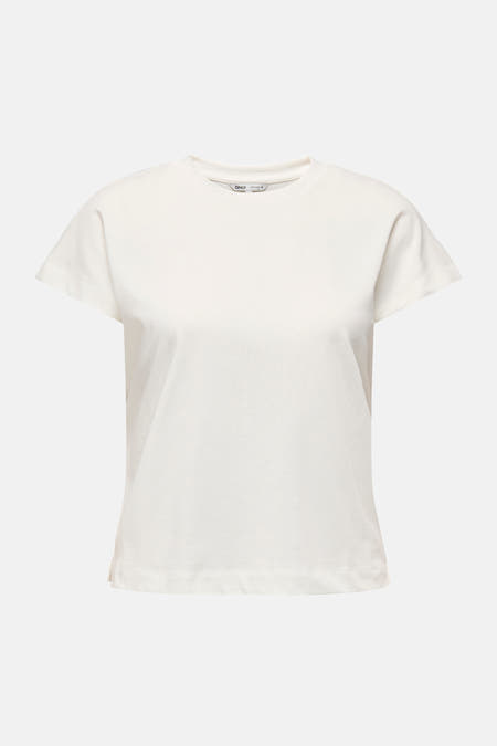 T-shirt blanc à manches courtes ONLY, design uni.